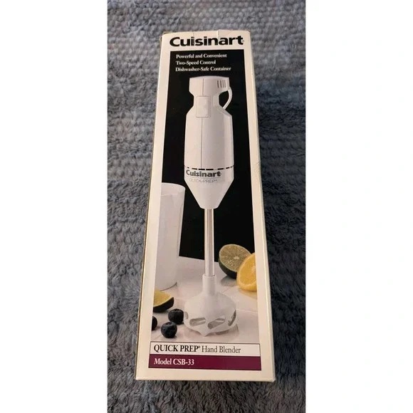 Vintage Cuisinart White Quick Prep Hand Blender 2 Speed #CSB-33 NOS 90s NIB - Picture 1 of 6